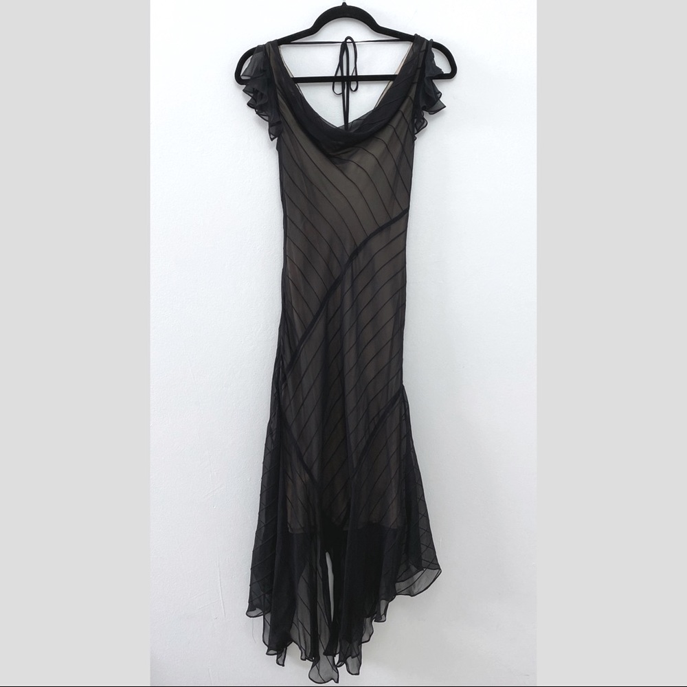 BCBG silk evening gown